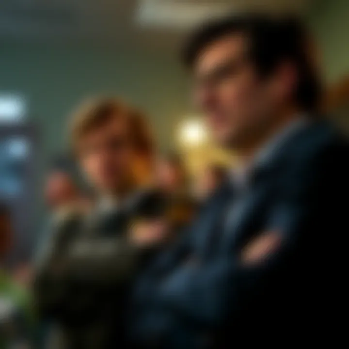 Two characters from My Cousin Vinny discussing a key moment after the trial victory, with one looking concerned about a possible mistake.