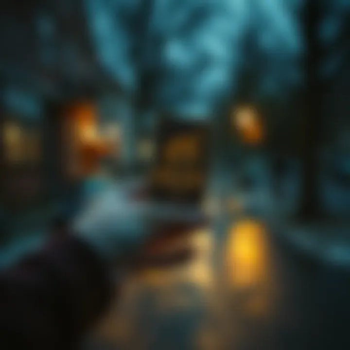 A person holding a tarot card found on the street with a somber background, hinting at a recent family tragedy.