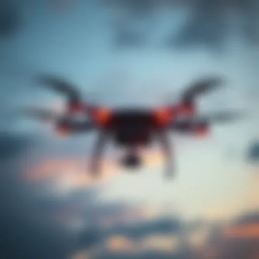 A drone with unique lights hovering silently in the sky over Odessa, Texas