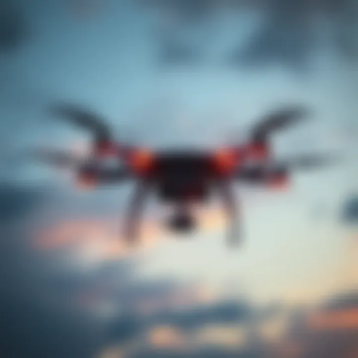 A drone with unique lights hovering silently in the sky over Odessa, Texas