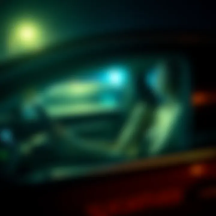 CCTV capture showing a skinny woman-like figure sitting inside a locked car with its head turned