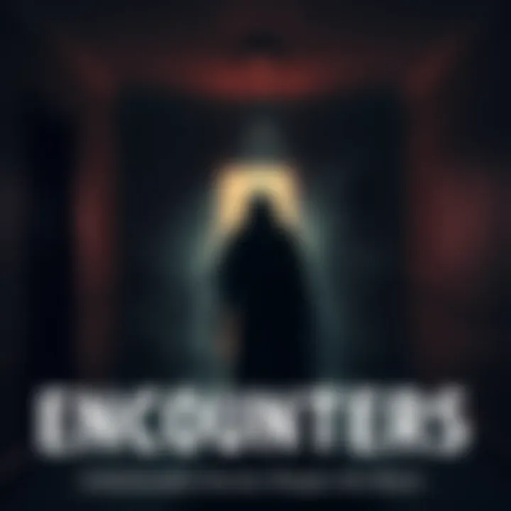 A shadowy figure appears in a dimly lit room, evoking a feeling of eeriness.