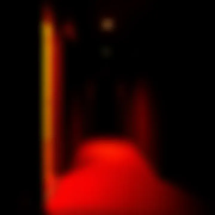 A dark, eerie hallway with a slightly open door, suggesting a child's bedroom. A faint knock is heard in the silence, evoking a sense of suspense and unease.