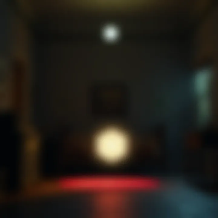 A glowing orb casting light on a mystical symbol in a dimly lit room