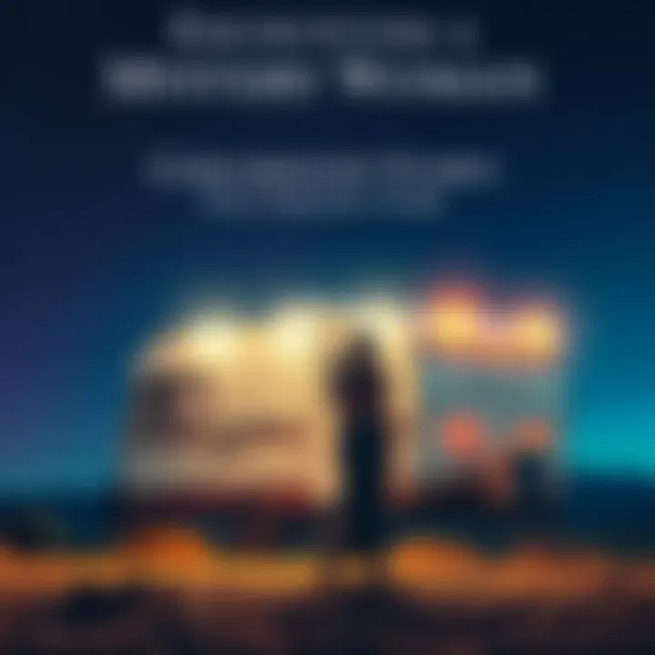 A woman with long hair stands near a trailer under a starry sky, evoking a sense of wonder and curiosity.