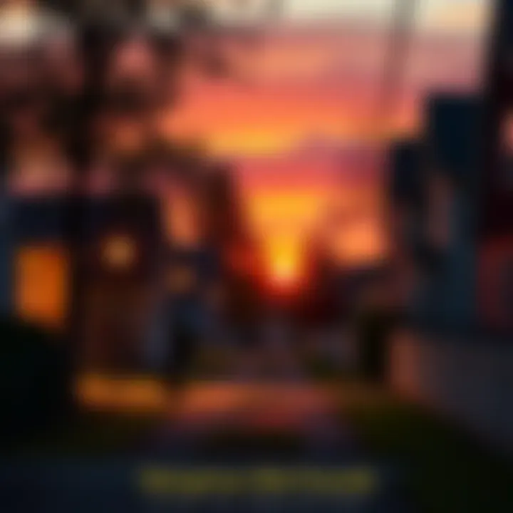 Mysterious bird sounds echoing through a tranquil neighborhood at sunset