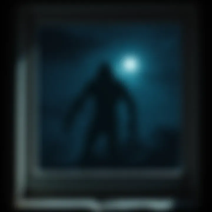 A large, shadowy figure is seen outside a window in East Tennessee at night, creating a sense of fear in the viewer.