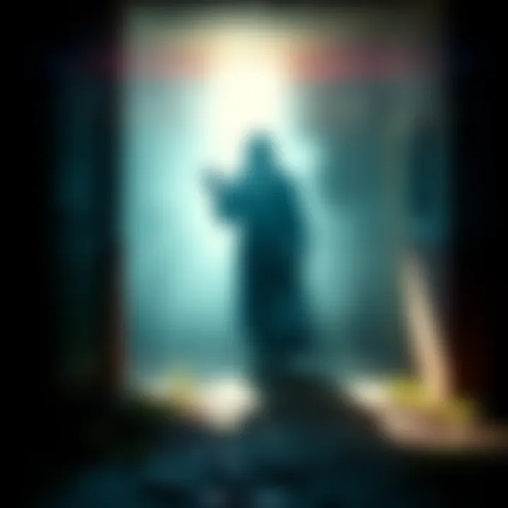 An unknown entity appearing in a photo taken at an Indiana state sanitarium, casting a shadowy presence.