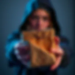 A person holds a wrapped item looking curious about what's inside it.