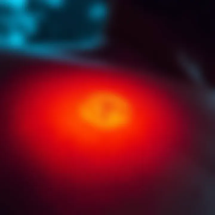Mysterious Mark on Skin A close-up of a strange mark on someone's skin, glowing faintly in the moonlight, suggesting an unusual connection to a dream of abduction.