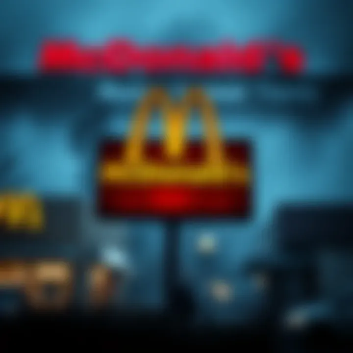 A sign in front of a McDonald's restaurant with a faint shadowy figure in the background, hinting at dark theories.