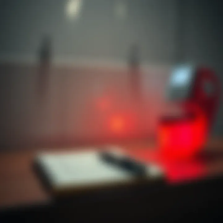 A bathroom scene featuring a journal and an unexpected second pen next to it, symbolizing a quirky surprise.