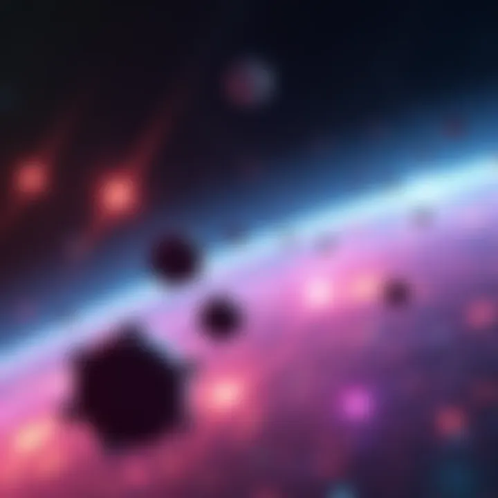 A stunning visual depicting potential space objects against a cosmic backdrop