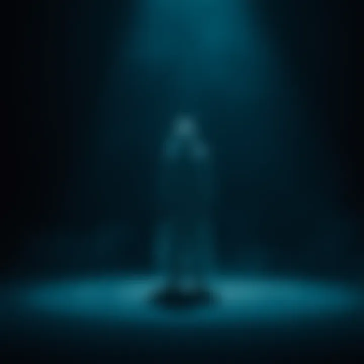A silhouette of a white figure standing in a darkened area, with faint outlines suggesting an eerie presence. The atmosphere is tense as the figure appears to be sobbing softly.