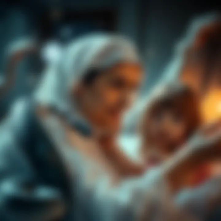 A visual representation of a mother and daughter experiencing the mystical, featuring a black snake and dreamlike imagery