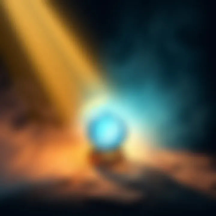 A tranquil scene featuring a crystal ball and ethereal light, representing insight and personal readings
