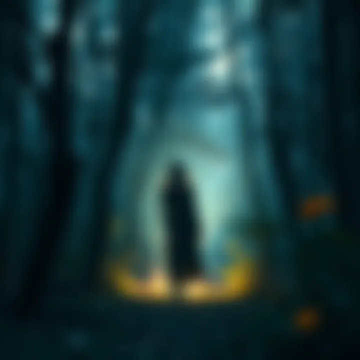 A person standing in a forest with an ethereal glow, pondering the boundaries of identity amidst nature.