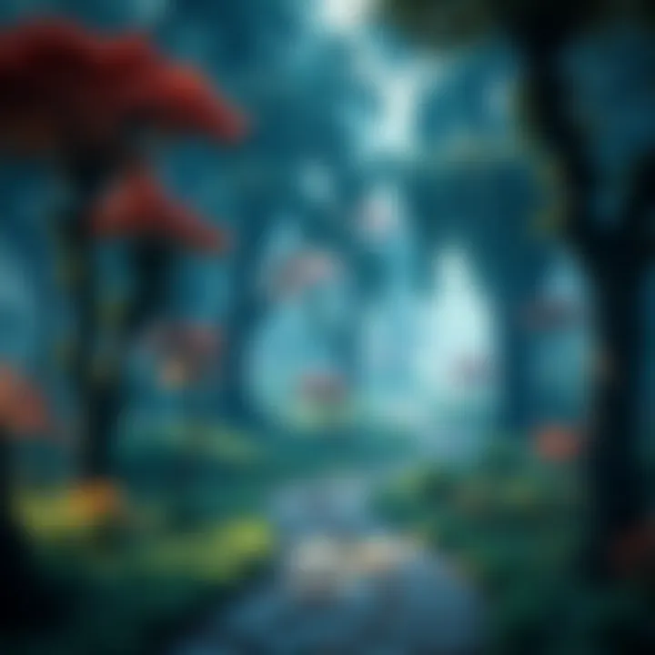 A serene landscape with winding paths leading through a vibrant forest, symbolizing the journey to Gnostic understanding.