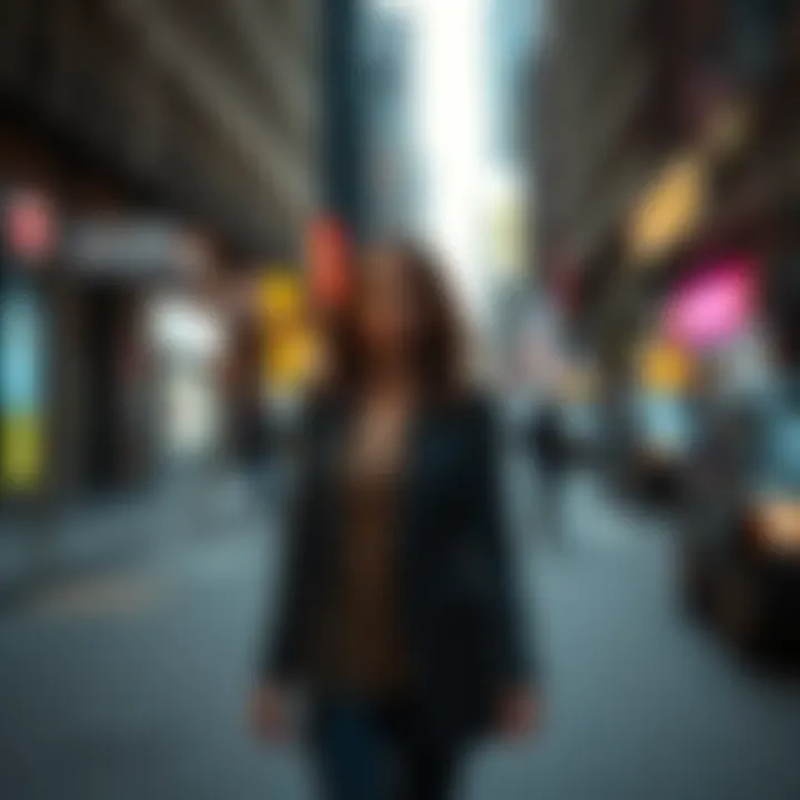 Nadia Marcinko in New York Nadia Marcinko walking in a New York street looking around cautiously, hinting at her recent resurfacing as a former victim of Epstein.