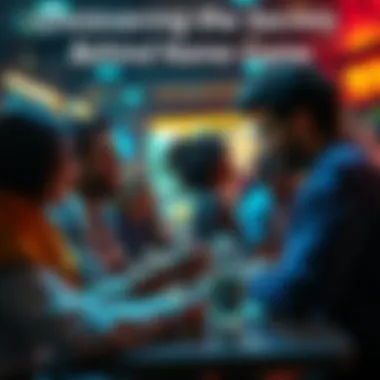 A group of friends engaged in a name game, laughing and interacting with each other.