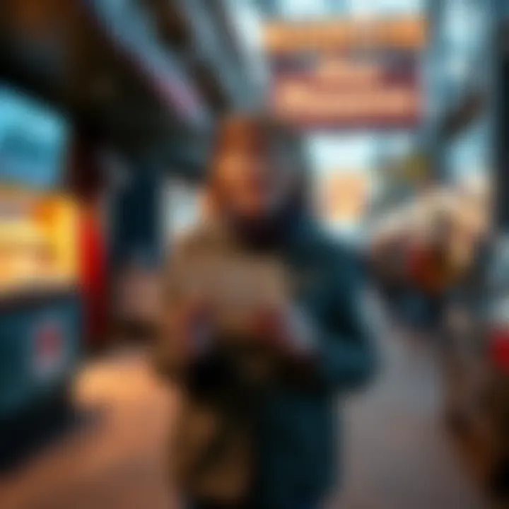 Nancy Guthrie standing by Marche Aux Poissons, holding a note with a coded message