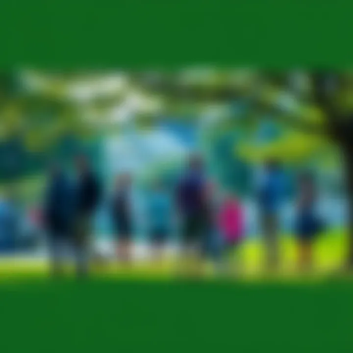 A group of people gathered in a park talking about Nancy Guthrie's case