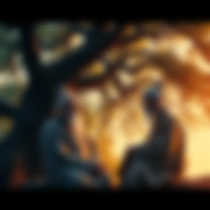 Nansen and Joshu engaged in a deep conversation about enlightenment and ordinary mind under a serene tree