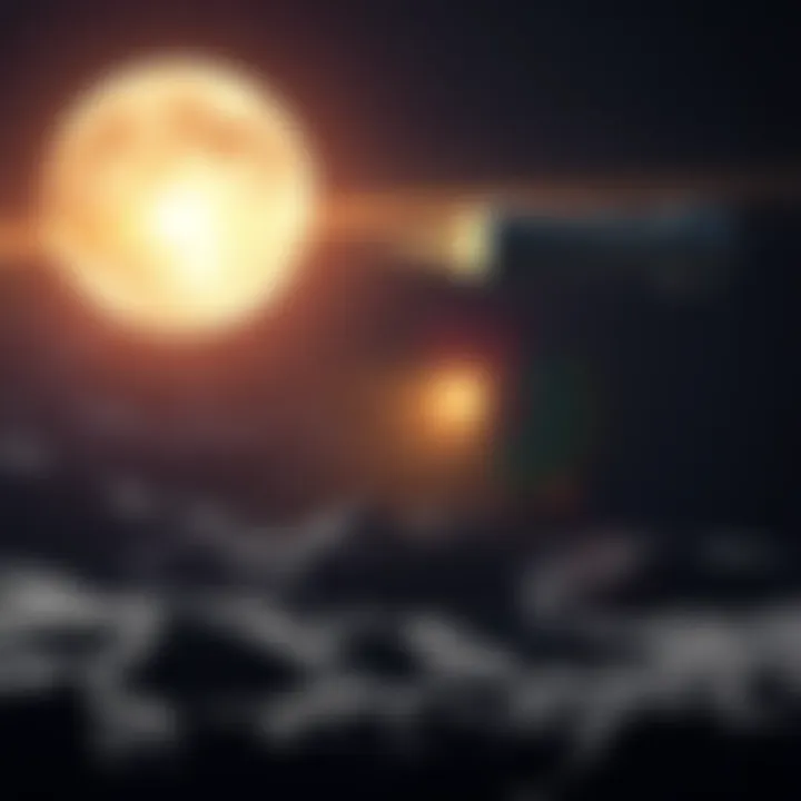 Illustration of NASA's Artemis II spacecraft approaching the Moon's surface