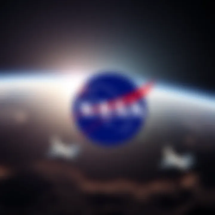 A graphic showing the NASA logo with a background of space and a representation of the celestial object 3I/Atlas