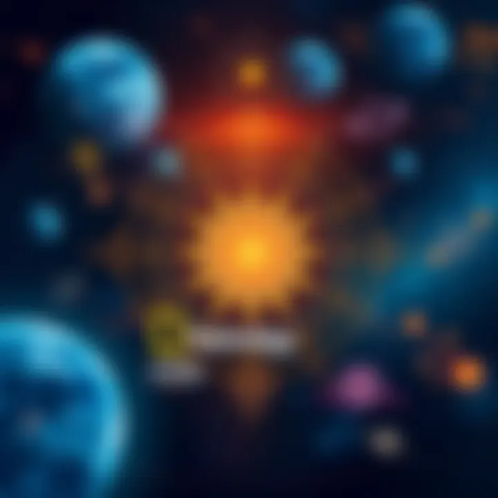 National Geographic Astrology Launch A visually captivating illustration showing the National Geographic logo surrounded by astrological symbols and constellations, highlighting the blend of science and astrology.