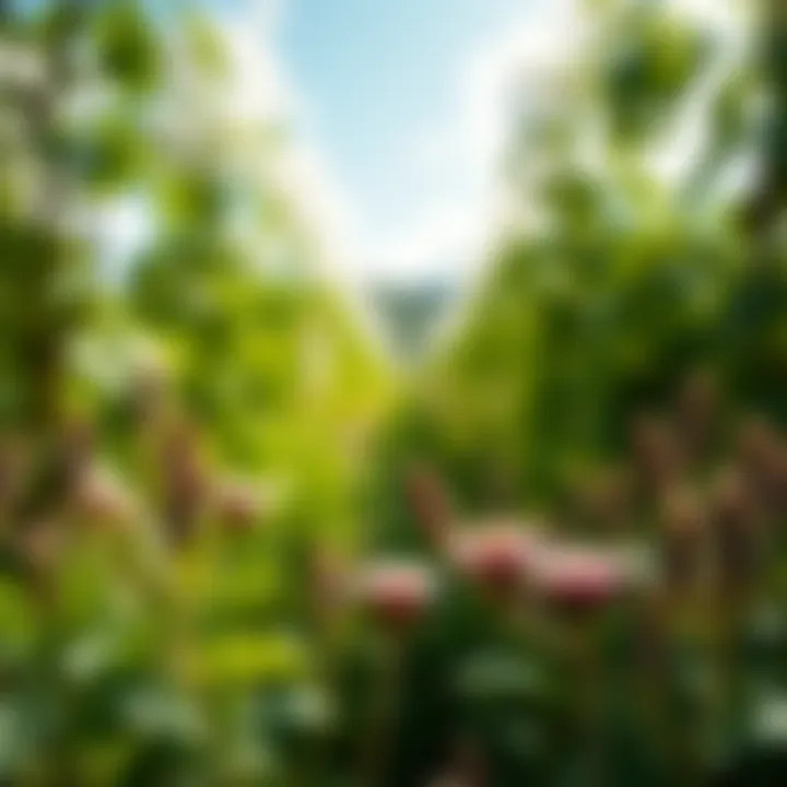 Natural Healing for Nephrotic Syndrome A serene landscape with herbal plants symbolizing natural remedies for kidney health