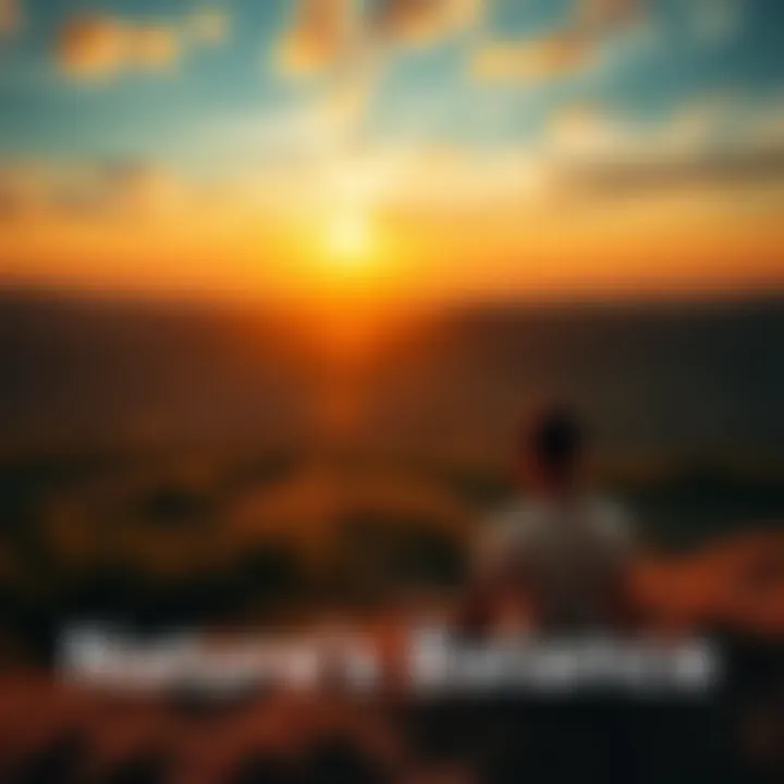 A peaceful scene of a person sitting on a hillside, enjoying a sunset while reflecting on life, symbolizing contentment and appreciation.