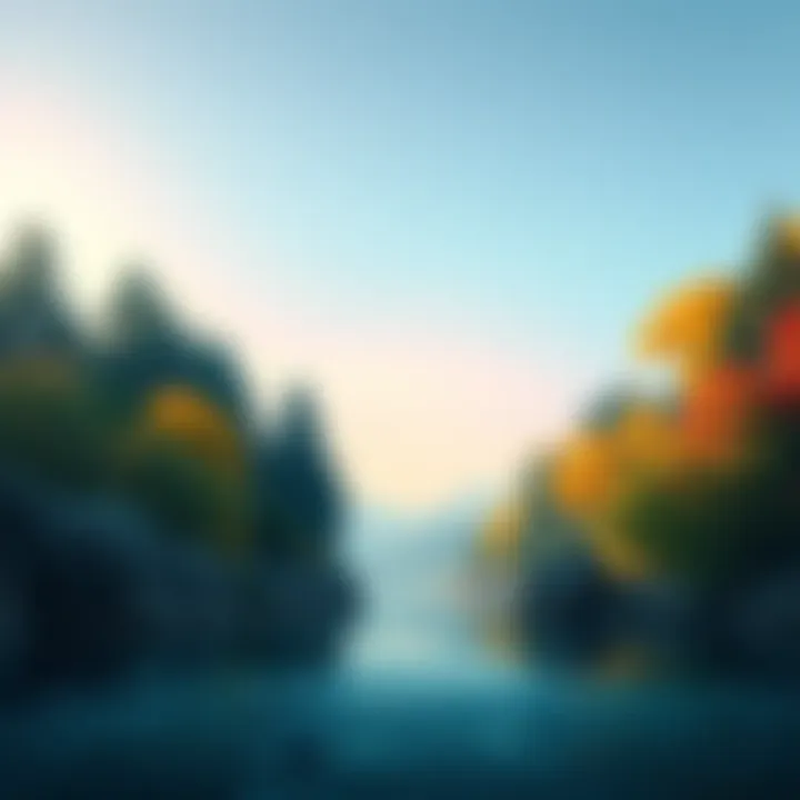 A serene scene showing trees, water, and a clear sky, symbolizing the connection people have with nature.