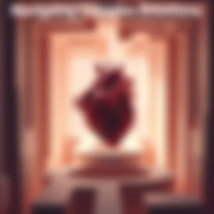 An abstract representation of a heart trapped in a maze, symbolizing the struggle of managing feelings and attachment, with soft, muted colors