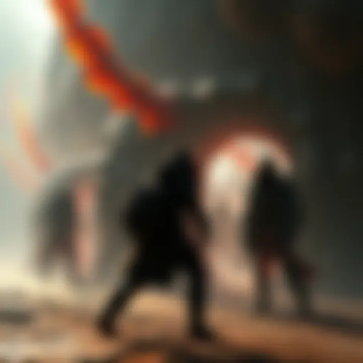 Navigating NPC Challenges A character confronting an NPC in a surreal environment, representing the struggle with organic portals