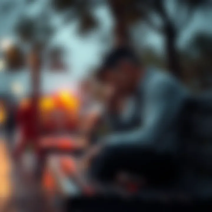 A man sitting on a bench, looking contemplative and distressed, symbolizing his struggle with trauma after an assault by Navy personnel.