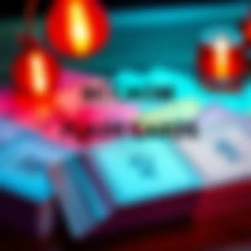 A collection of colorful flash cards with TCM review content for exam preparation.