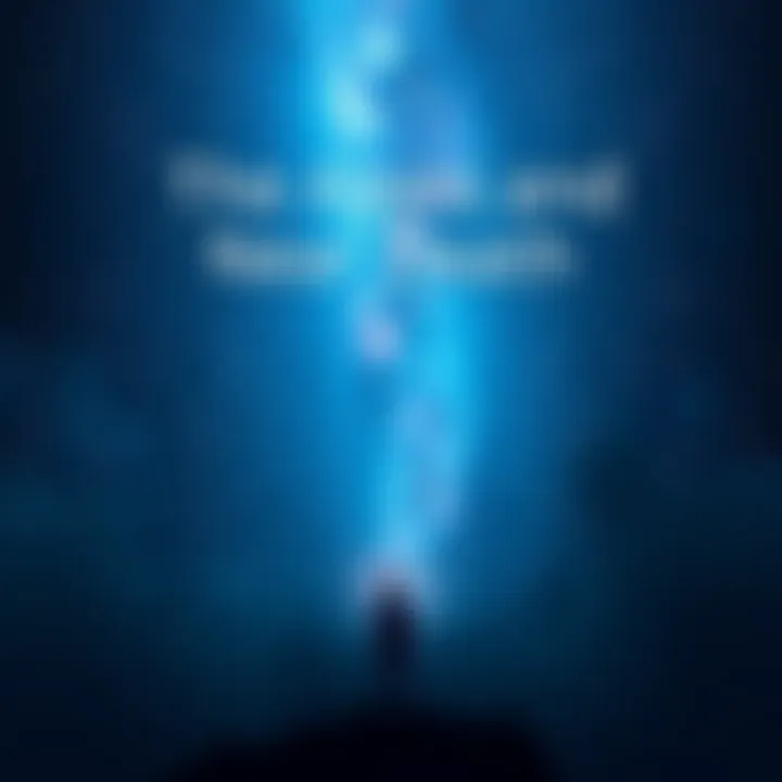 Near Death Experience A person standing at the edge of a dark abyss, looking out into a vast, starry sky, reflecting on life and fear.