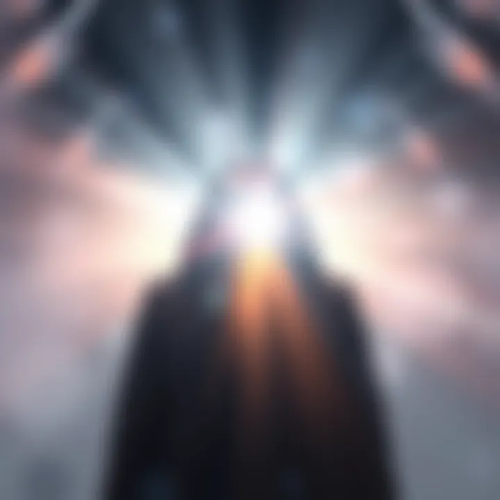 A person surrounded by soft light, experiencing a moment of clarity during a near death experience, reflecting on their beliefs.