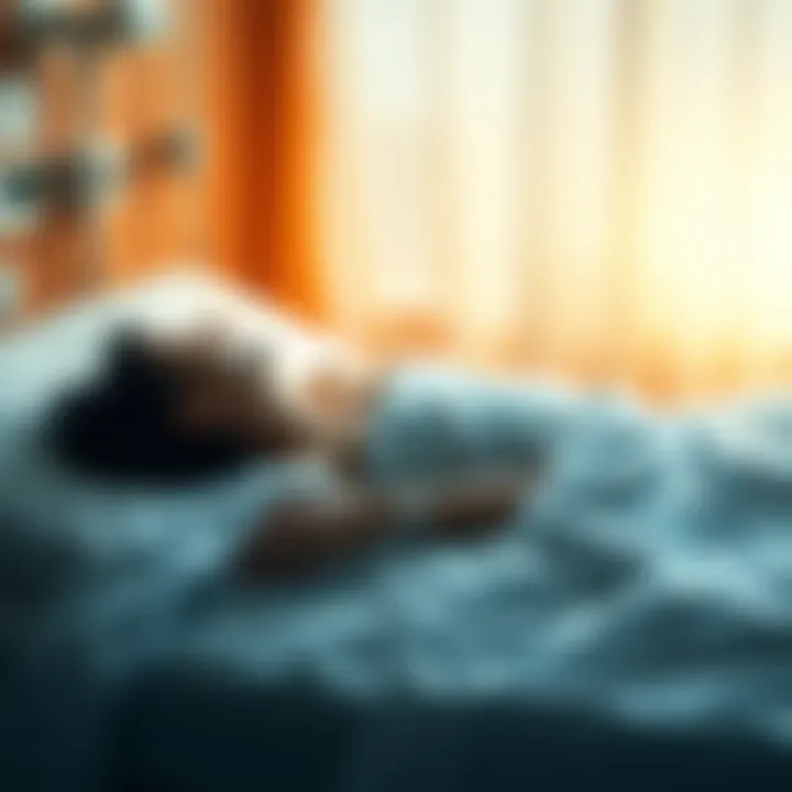 A person peacefully lying on a hospital bed, surrounded by soft light, symbolizing the connection between near-death experiences and miraculous healing claims.