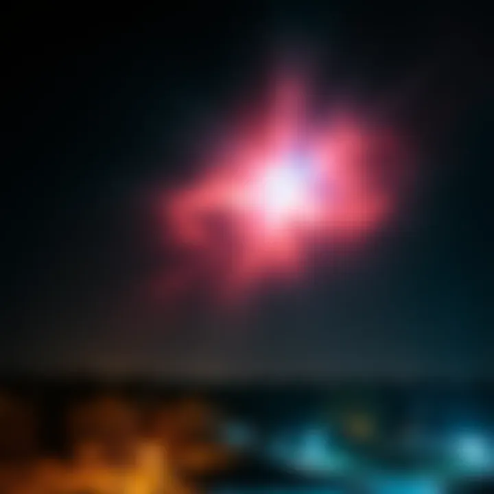 An extraordinary nebula glows brightly in the night sky over Kingsville, captivating residents below.