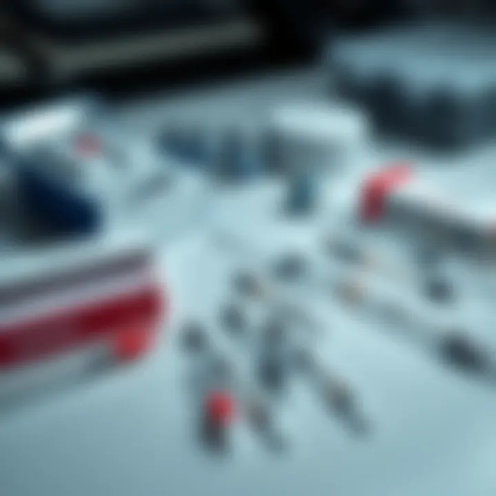 A selection of various needle brands including Wabbo, DBC, and Peace laid out on a table