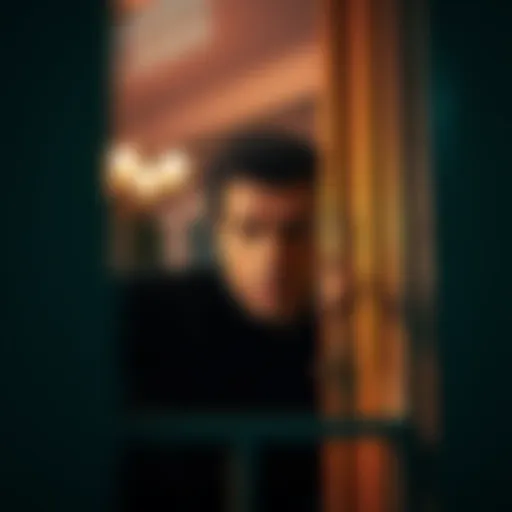 A neighbor looking through a window, showing signs of concern and obsession.