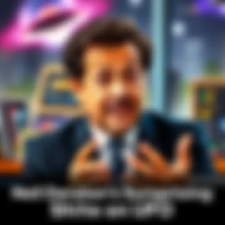 Neil DeGrasse Tyson speaking on national news about UFOs, with an expressive gesture