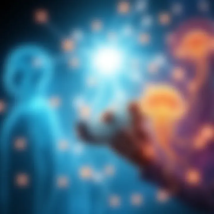 An illustration showing different living beings with nervous systems, including a human, a dog, and a jellyfish, all interconnected with glowing lines symbolizing the concept of a soul.