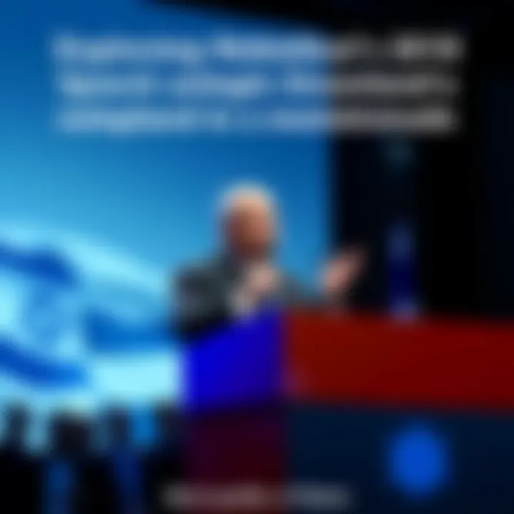 Israeli Prime Minister Benjamin Netanyahu delivers a speech about Greenland's strategic importance at a conference.