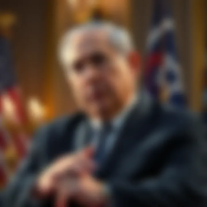 Netanyahu in a formal setting, speaking about influencing American public opinion, with a focus on religious beliefs.