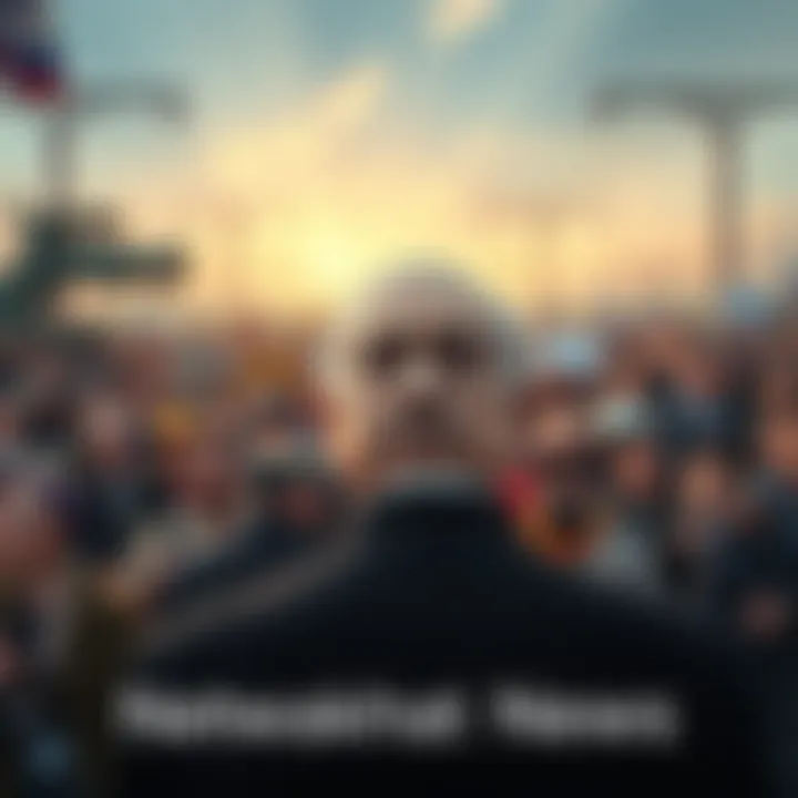 Breaking news about Netanyahu's possible death with a concerned crowd in the background