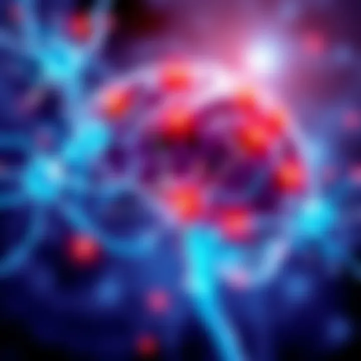 Neurons and Consciousness Illustration showing neurons with highlighted connections, representing the link between brain activity and consciousness.