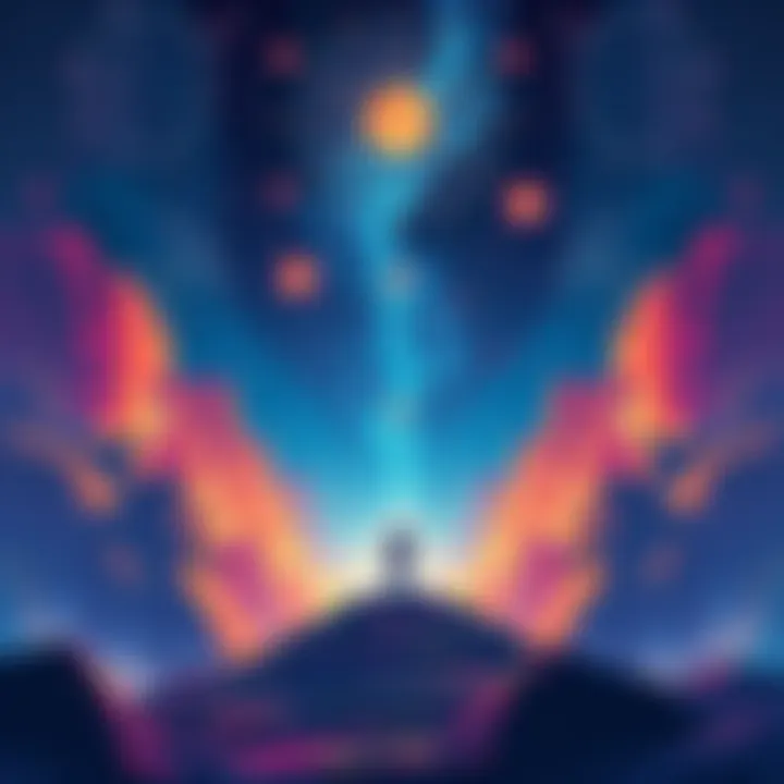 A captivating illustration depicting the essence of Neville Goddard's teachings on manifesting dreams and desires